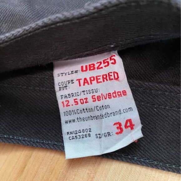 Unbranded Brand Raw Selvedge Denim 12.5oz - Black - Picture 2 of 5